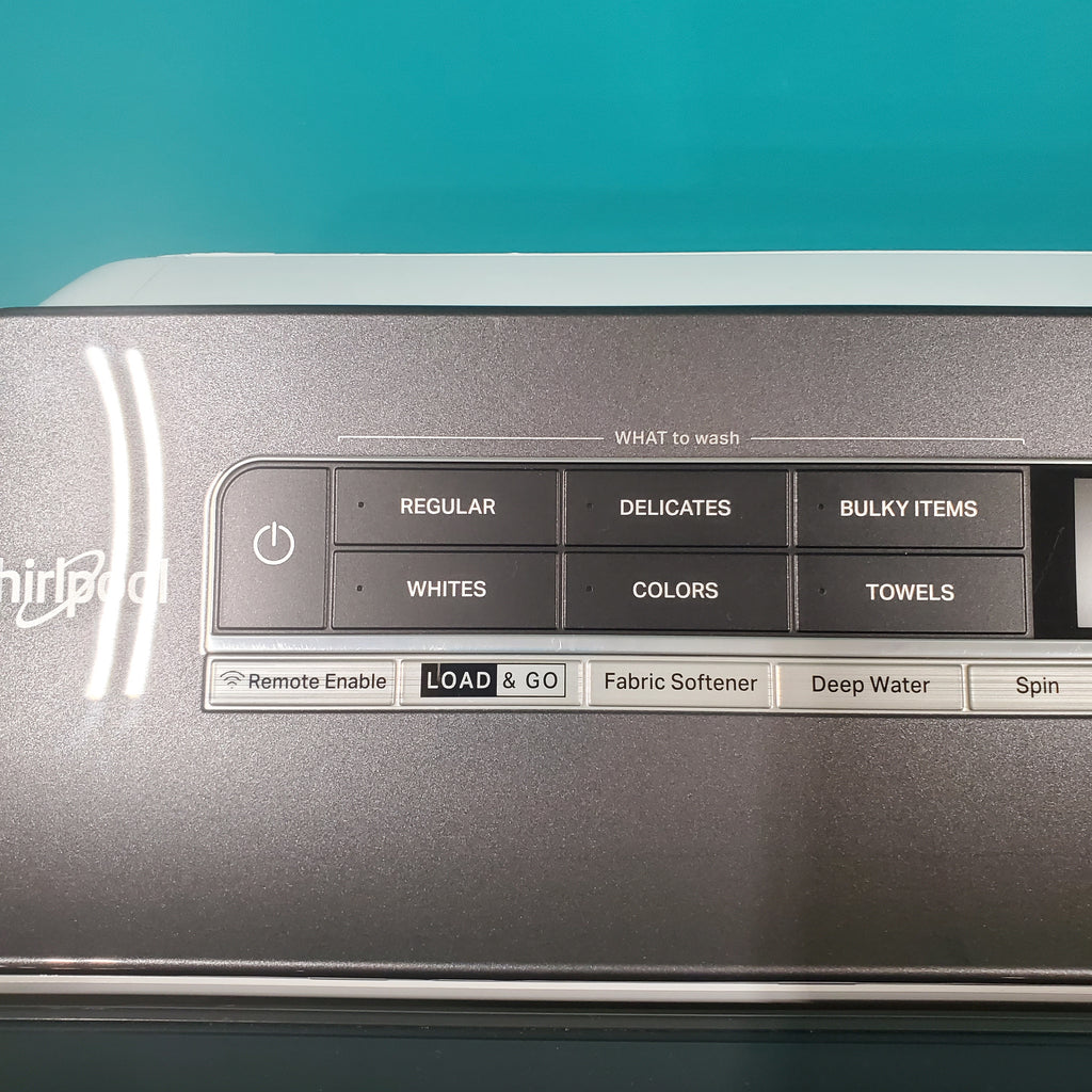 Pictures of ENERGY STAR Whirlpool 5.2 - 5.3 cu. ft. Smart Top Load Washing Machine with 2 in 1 Removable Agitator WTW8127LW and 7.4 cu. ft. Electric Dryer with Hamper Door WED8127LW - Open Box - Neu Appliance Outlet - Discount Appliance Outlet in Austin, Tx