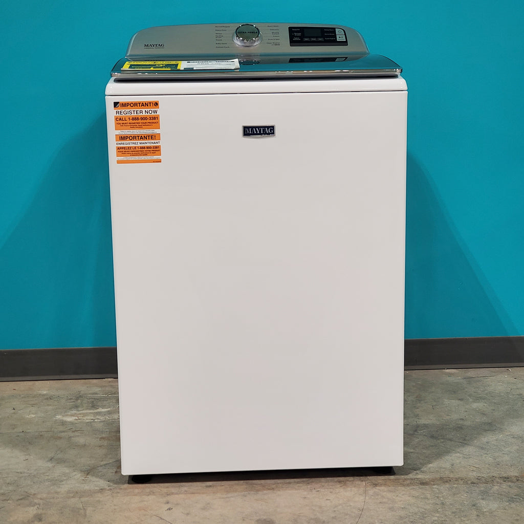 Pictures of Maytag ENERGY STAR 5.2 cu. ft. Top Load Agitator Washing Machine with Extra Power Button MVW7230HW and ENERGY STAR Maytag Smart Capable 7.4 cu. ft. Gas Steam Dryer with Extra Power Button MGD7230HW - Neu Appliance Outlet - Discount Appliance Outlet in Austin, Tx