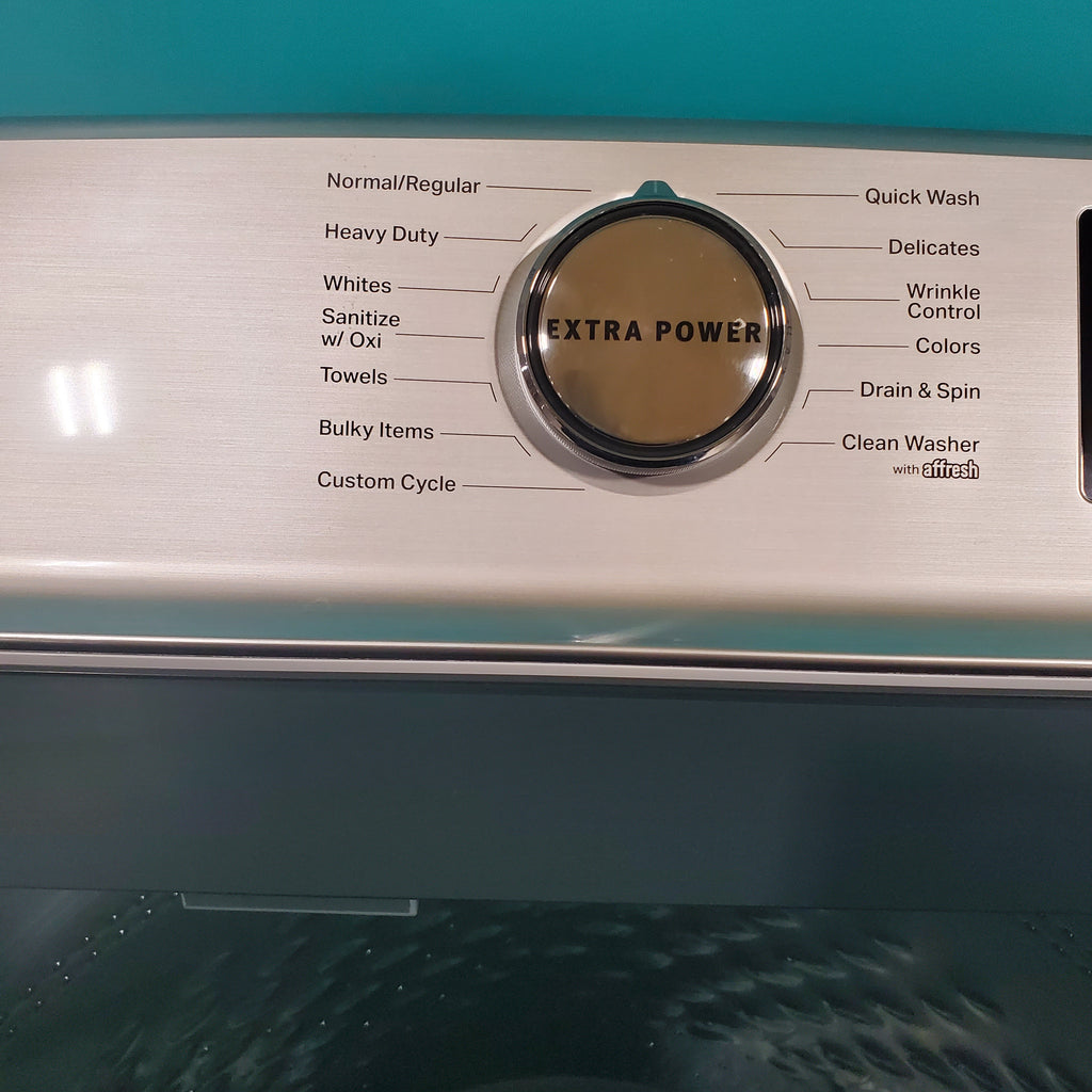 Pictures of Maytag ENERGY STAR 5.2 cu. ft. Top Load Agitator Washing Machine with Extra Power Button MVW7230HW and ENERGY STAR Maytag Smart Capable 7.4 cu. ft. Gas Steam Dryer with Extra Power Button MGD7230HW - Neu Appliance Outlet - Discount Appliance Outlet in Austin, Tx