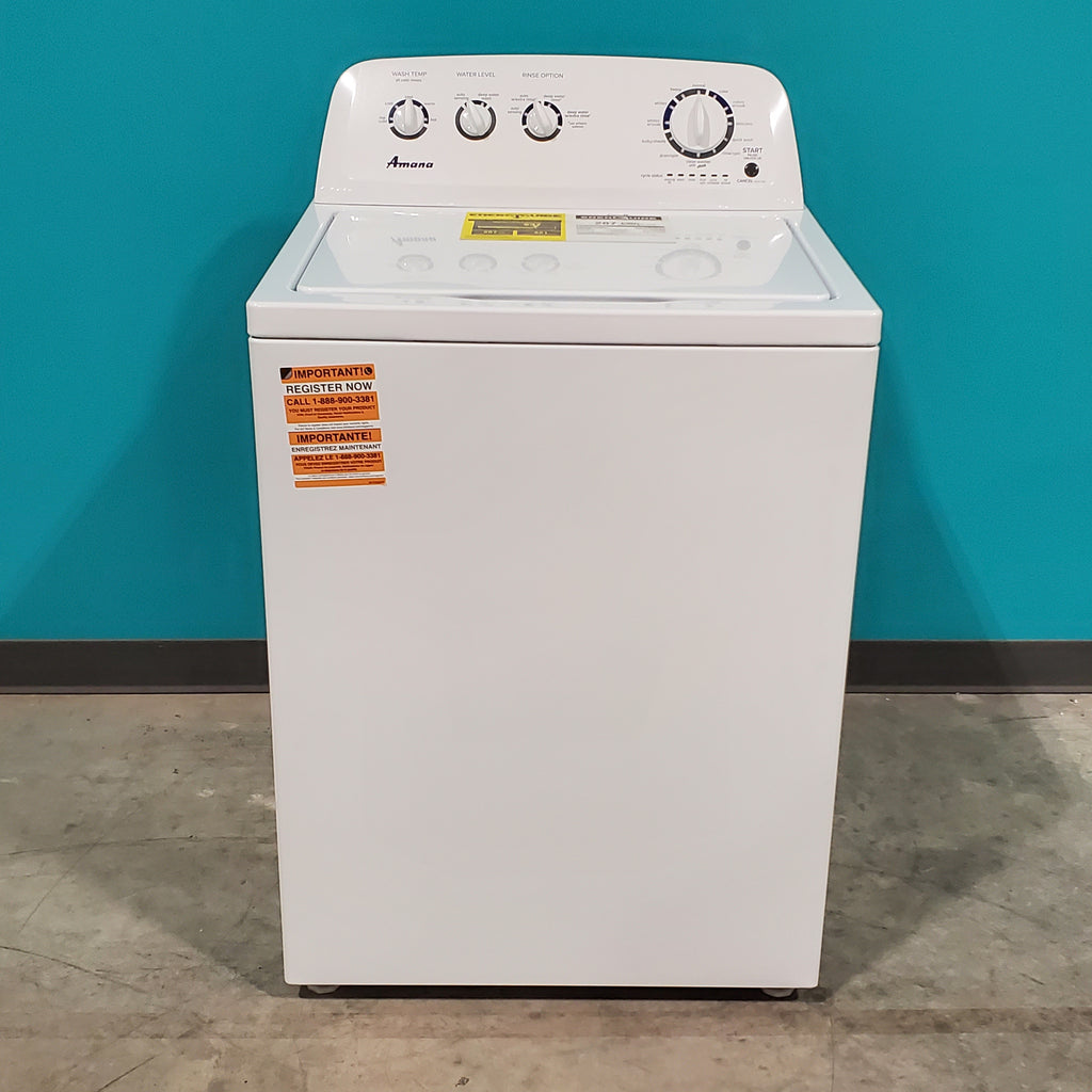 Pictures of Amana 3.8 cu. ft. Top Load Washing Machine with Deep Water Wash Option NTW4519JW and Amana 6.5 cu. ft. Electric Dryer with Automatic Cycles NED4655EW - Open Box - Neu Appliance Outlet - Discount Appliance Outlet in Austin, Tx