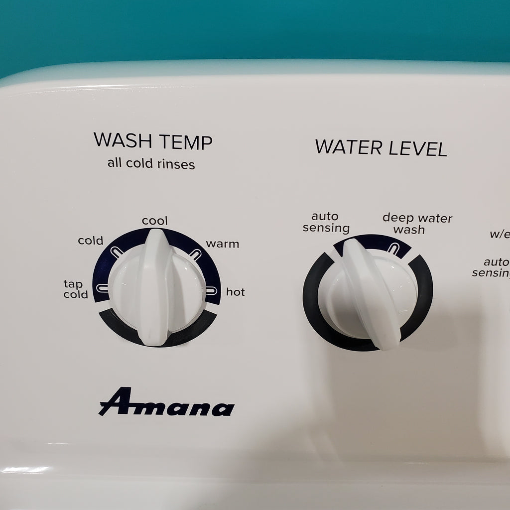 Pictures of Amana 3.8 cu. ft. Top Load Washing Machine with Deep Water Wash Option NTW4519JW and Amana 6.5 cu. ft. Electric Dryer with Automatic Cycles NED4655EW - Open Box - Neu Appliance Outlet - Discount Appliance Outlet in Austin, Tx