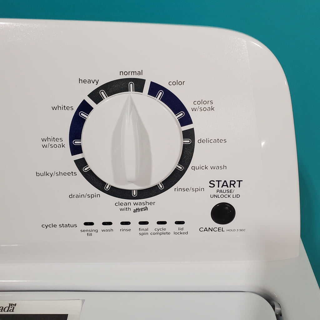 Pictures of Amana 3.8 cu. ft. Top Load Washing Machine with Deep Water Wash Option NTW4519JW and Amana 6.5 cu. ft. Electric Dryer with Automatic Cycles NED4655EW - Open Box - Neu Appliance Outlet - Discount Appliance Outlet in Austin, Tx