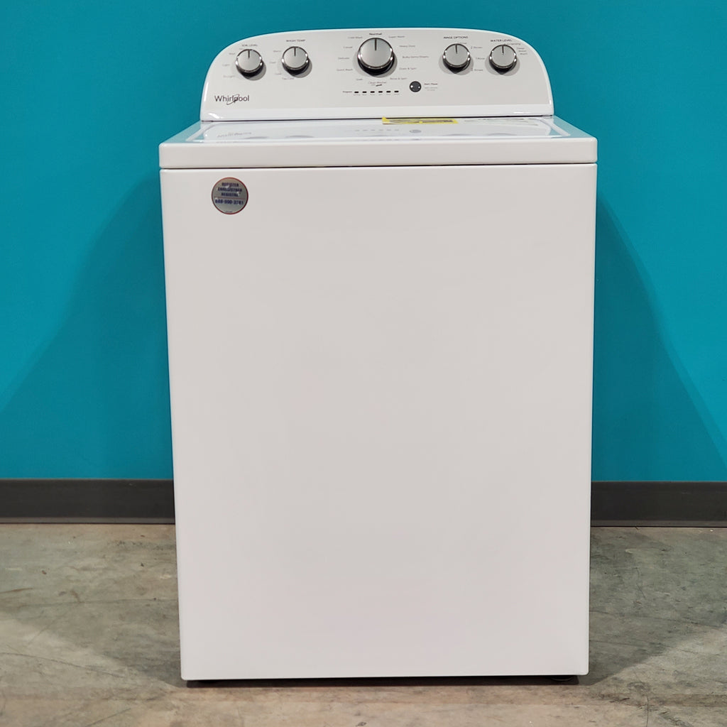 Pictures of HE Whirlpool 3.5 cu. ft. Top Load Washing Machine with Deep Water Wash WTW4816FW and 7 cu. ft. Electric Dryer with AutoDry WED4815EW- Open Box - Neu Appliance Outlet - Discount Appliance Outlet in Austin, Tx