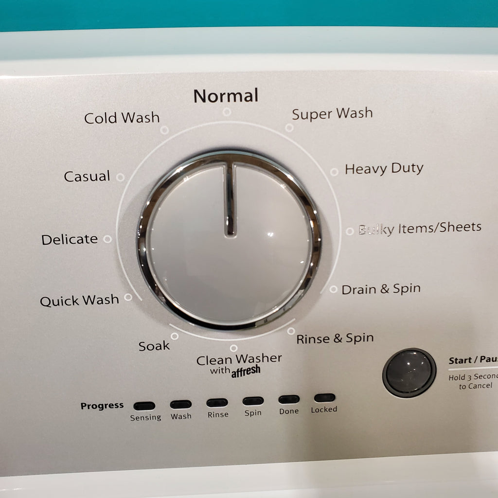 Pictures of HE Whirlpool 3.5 cu. ft. Top Load Washing Machine with Deep Water Wash WTW4816FW and 7 cu. ft. Electric Dryer with AutoDry WED4815EW- Open Box - Neu Appliance Outlet - Discount Appliance Outlet in Austin, Tx