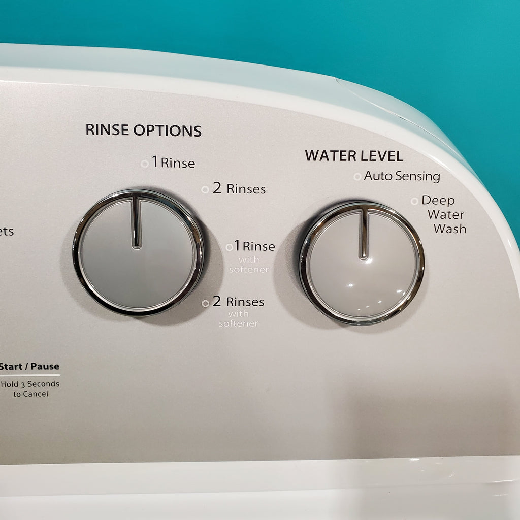 Pictures of HE Whirlpool 3.5 cu. ft. Top Load Washing Machine with Deep Water Wash WTW4816FW and 7 cu. ft. Electric Dryer with AutoDry WED4815EW- Open Box - Neu Appliance Outlet - Discount Appliance Outlet in Austin, Tx