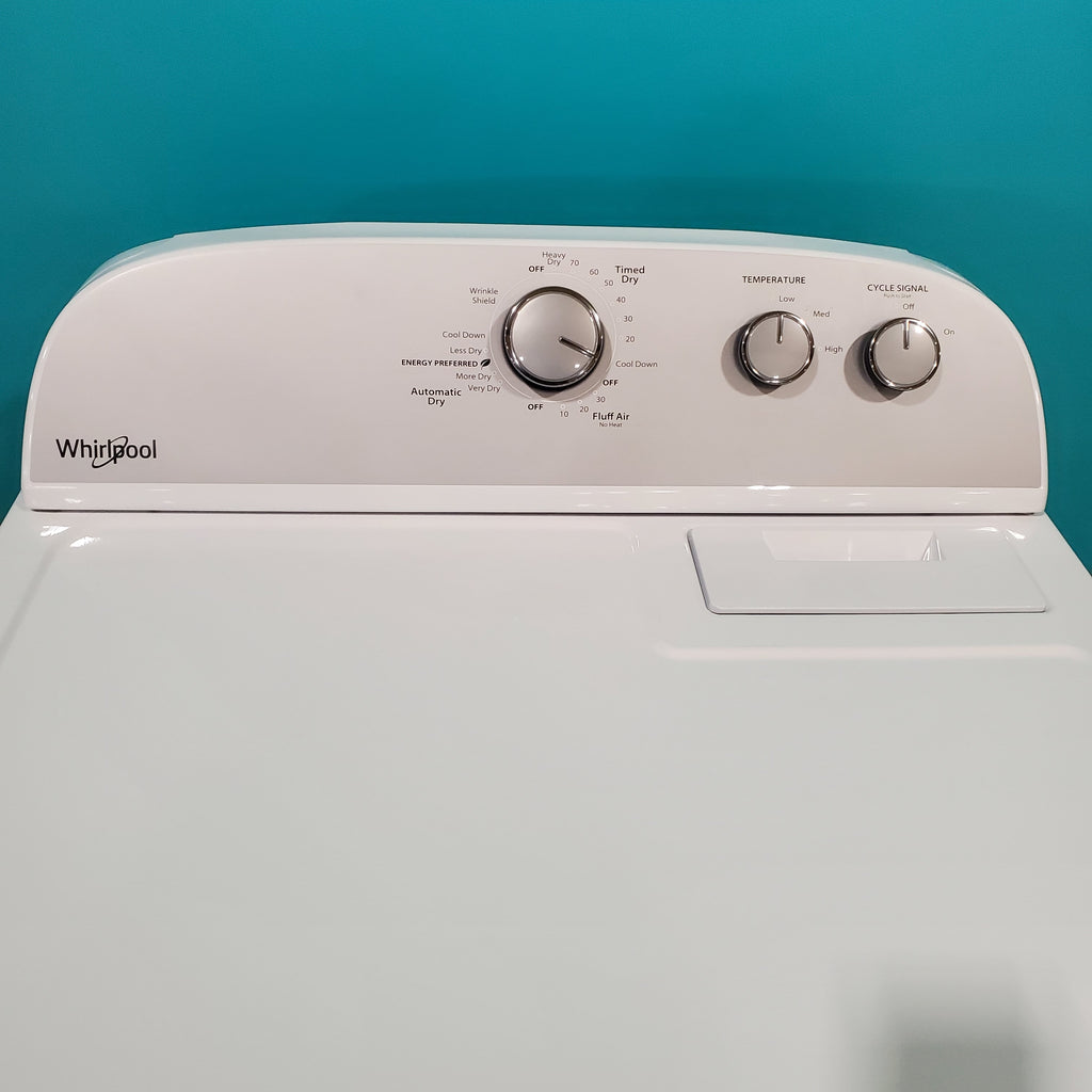 Pictures of HE Whirlpool 3.5 cu. ft. Top Load Washing Machine with Deep Water Wash WTW4816FW and 7 cu. ft. Electric Dryer with AutoDry WED4815EW- Open Box - Neu Appliance Outlet - Discount Appliance Outlet in Austin, Tx