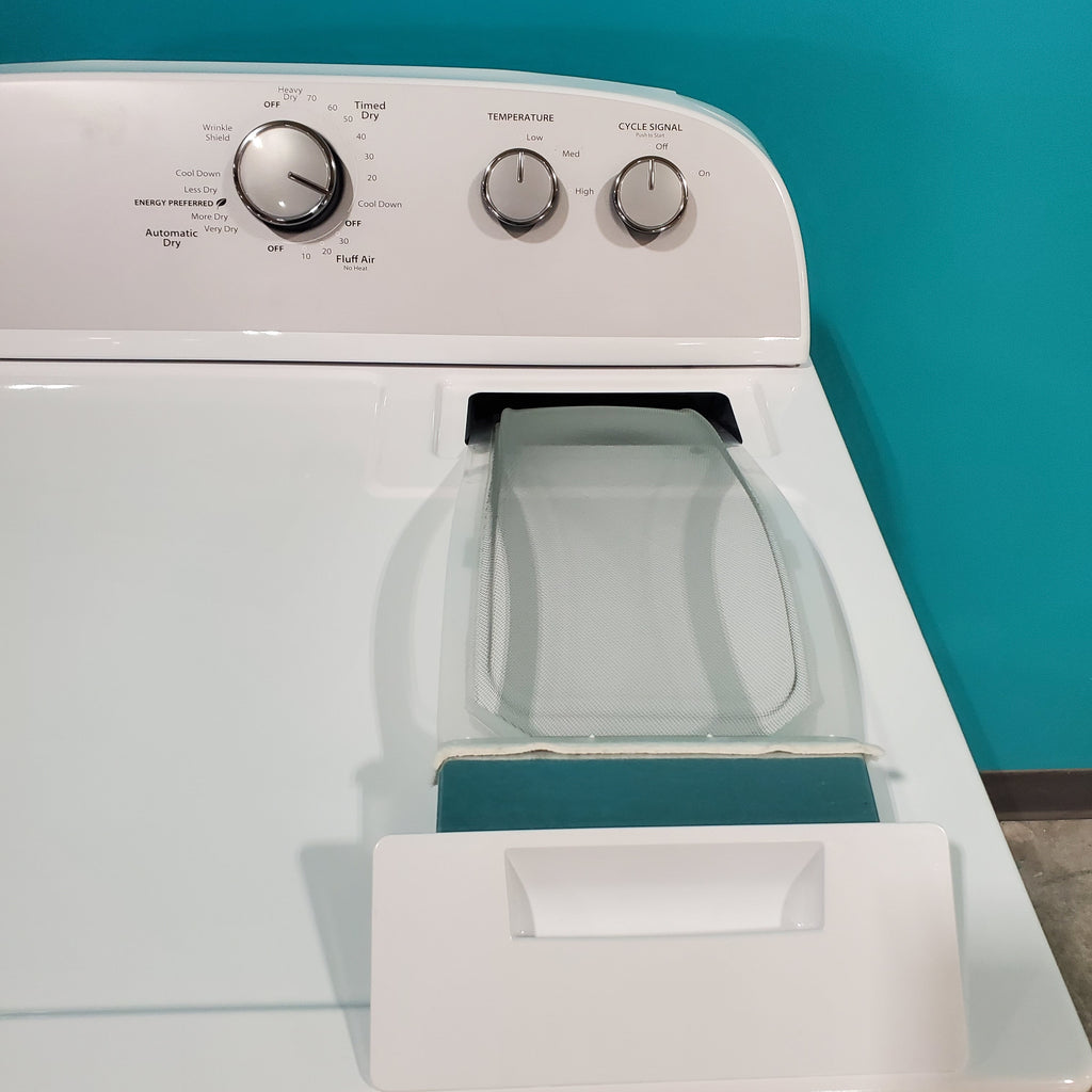 Pictures of HE Whirlpool 3.5 cu. ft. Top Load Washing Machine with Deep Water Wash WTW4816FW and 7 cu. ft. Electric Dryer with AutoDry WED4815EW- Open Box - Neu Appliance Outlet - Discount Appliance Outlet in Austin, Tx