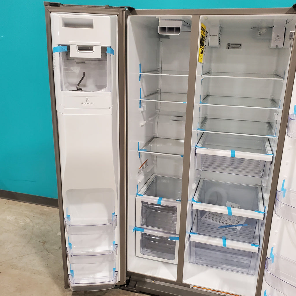 Pictures of Fingerprint-Resistant Stainless Steel Whirlpool 28.49 cu. ft. Side by Side Refrigerator with In Door Ice and Water Dispenser WRS588FIHZ - Scratch & Dent - Minor - Neu Appliance Outlet - Discount Appliance Outlet in Austin, Tx