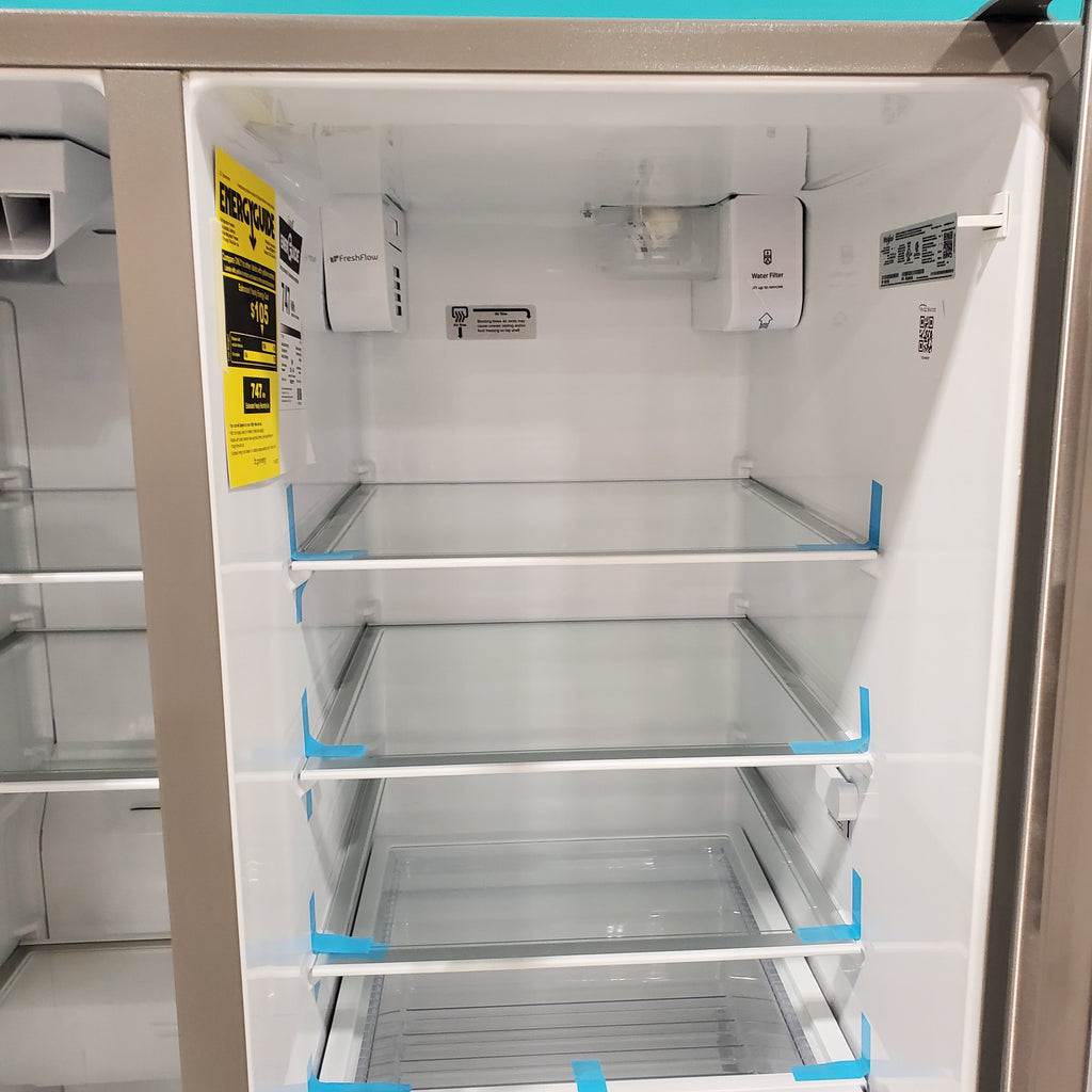 Pictures of Fingerprint-Resistant Stainless Steel Whirlpool 28.49 cu. ft. Side by Side Refrigerator with In Door Ice and Water Dispenser WRS588FIHZ - Scratch & Dent - Minor - Neu Appliance Outlet - Discount Appliance Outlet in Austin, Tx
