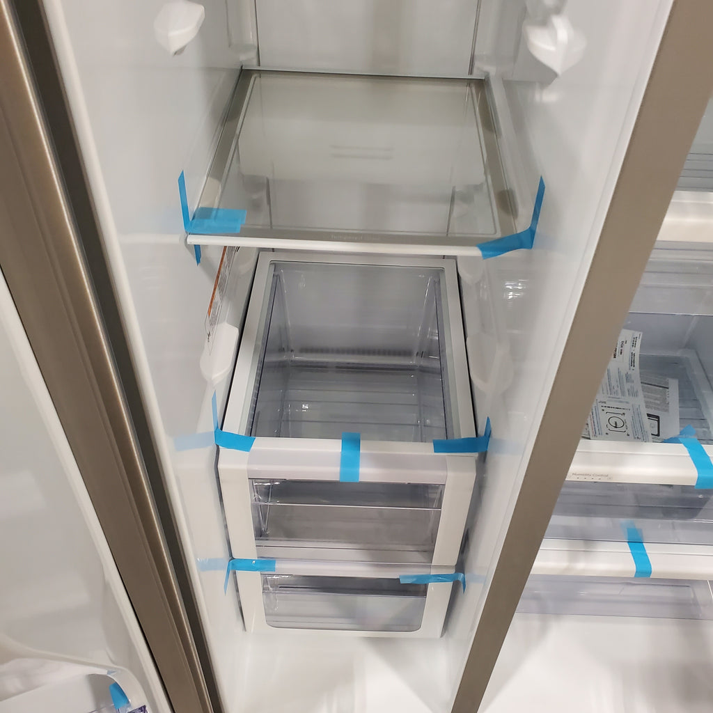 Pictures of Fingerprint-Resistant Stainless Steel Whirlpool 28.49 cu. ft. Side by Side Refrigerator with In Door Ice and Water Dispenser WRS588FIHZ - Scratch & Dent - Minor - Neu Appliance Outlet - Discount Appliance Outlet in Austin, Tx