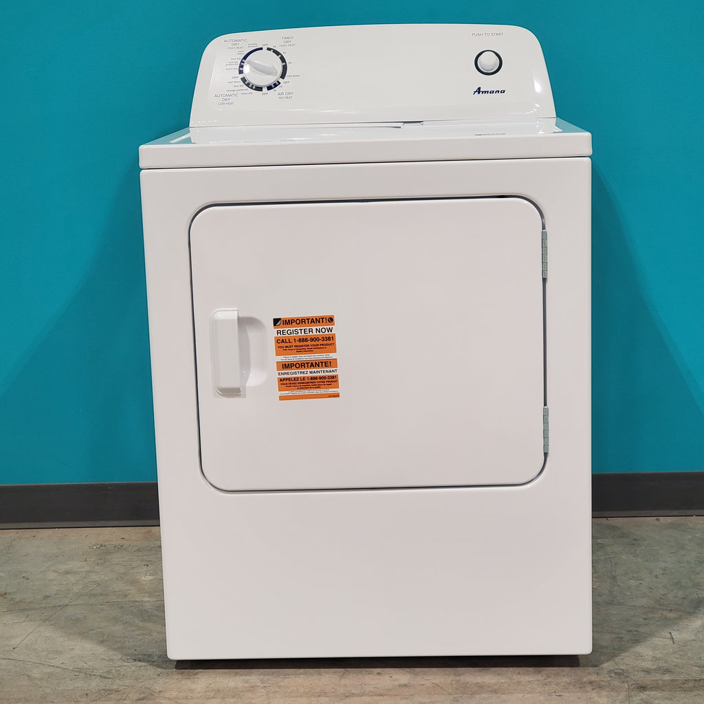 Pictures of Amana 3.8 cu. ft. Top Load Washing Machine with Deep Water Wash Option NTW4519JW and Amana 6.5 cu. ft. Electric Dryer with Automatic Cycles NED4655EW - Open Box - Neu Appliance Outlet - Discount Appliance Outlet in Austin, Tx