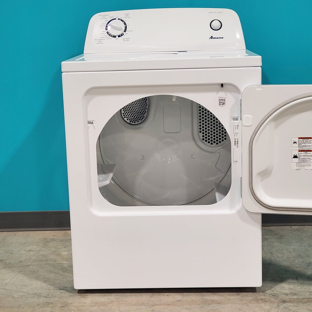 Pictures of Amana 3.8 cu. ft. Top Load Washing Machine with Deep Water Wash Option NTW4519JW and Amana 6.5 cu. ft. Electric Dryer with Automatic Cycles NED4655EW - Open Box - Neu Appliance Outlet - Discount Appliance Outlet in Austin, Tx