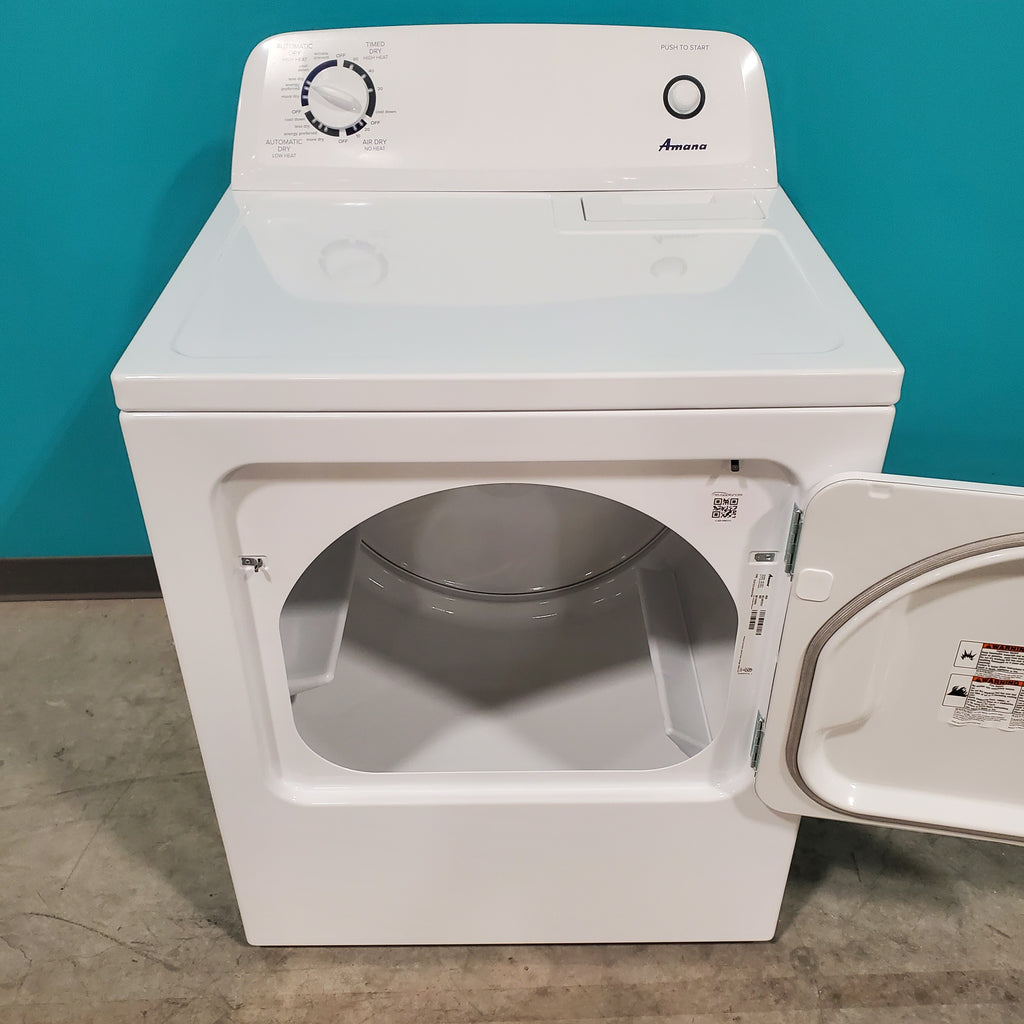 Pictures of Amana 3.8 cu. ft. Top Load Washing Machine with Deep Water Wash Option NTW4519JW and Amana 6.5 cu. ft. Electric Dryer with Automatic Cycles NED4655EW - Open Box - Neu Appliance Outlet - Discount Appliance Outlet in Austin, Tx
