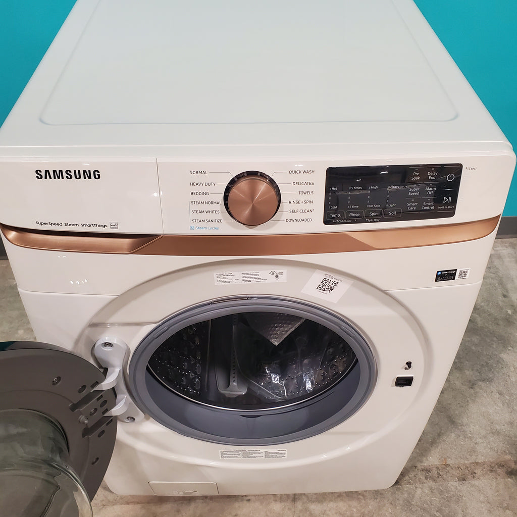 Pictures of Samsung Extra Large Capacity 5.0 cu. ft. Smart Front Load Washer in Ivory with Super Speed Wash and Steam Wi-Fi Connectivity WF50BG8300AEUS- Open Box - Neu Appliance Outlet - Discount Appliance Outlet in Austin, Tx