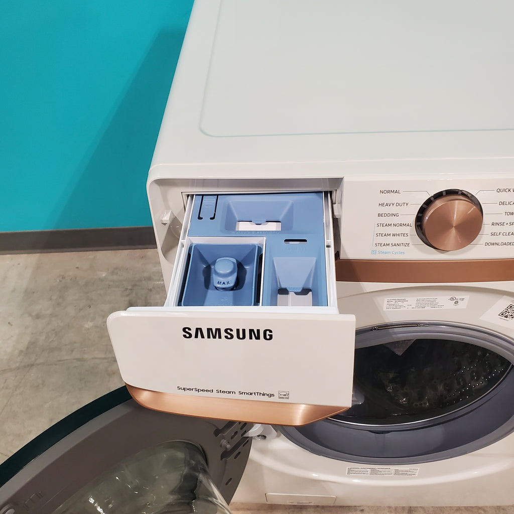 Pictures of Samsung Extra Large Capacity 5.0 cu. ft. Smart Front Load Washer in Ivory with Super Speed Wash and Steam Wi-Fi Connectivity WF50BG8300AEUS- Open Box - Neu Appliance Outlet - Discount Appliance Outlet in Austin, Tx