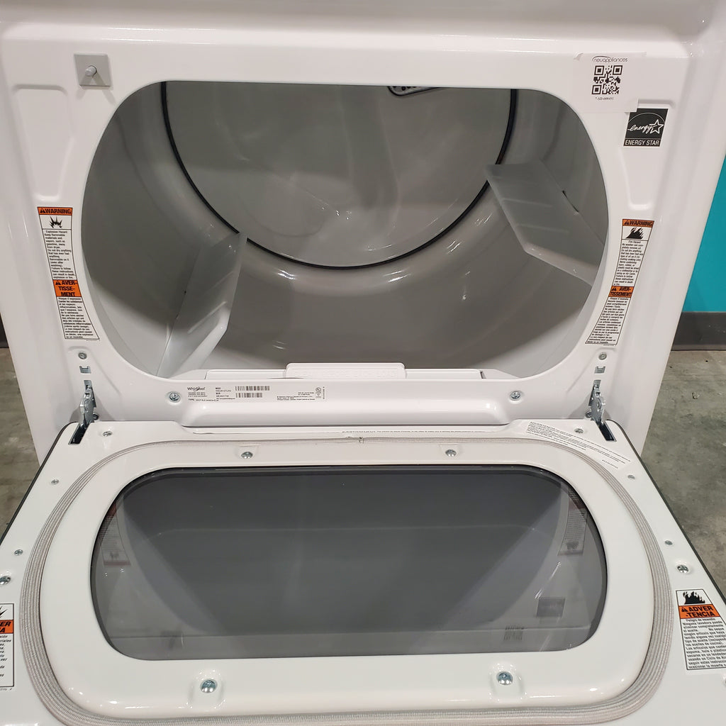 Pictures of ENERGY STAR Whirlpool 5.2 - 5.3 cu. ft. Smart Top Load Washing Machine with 2 in 1 Removable Agitator WTW8127LW and 7.4 cu. ft. Electric Dryer with Hamper Door WED8127LW - Open Box - Neu Appliance Outlet - Discount Appliance Outlet in Austin, Tx