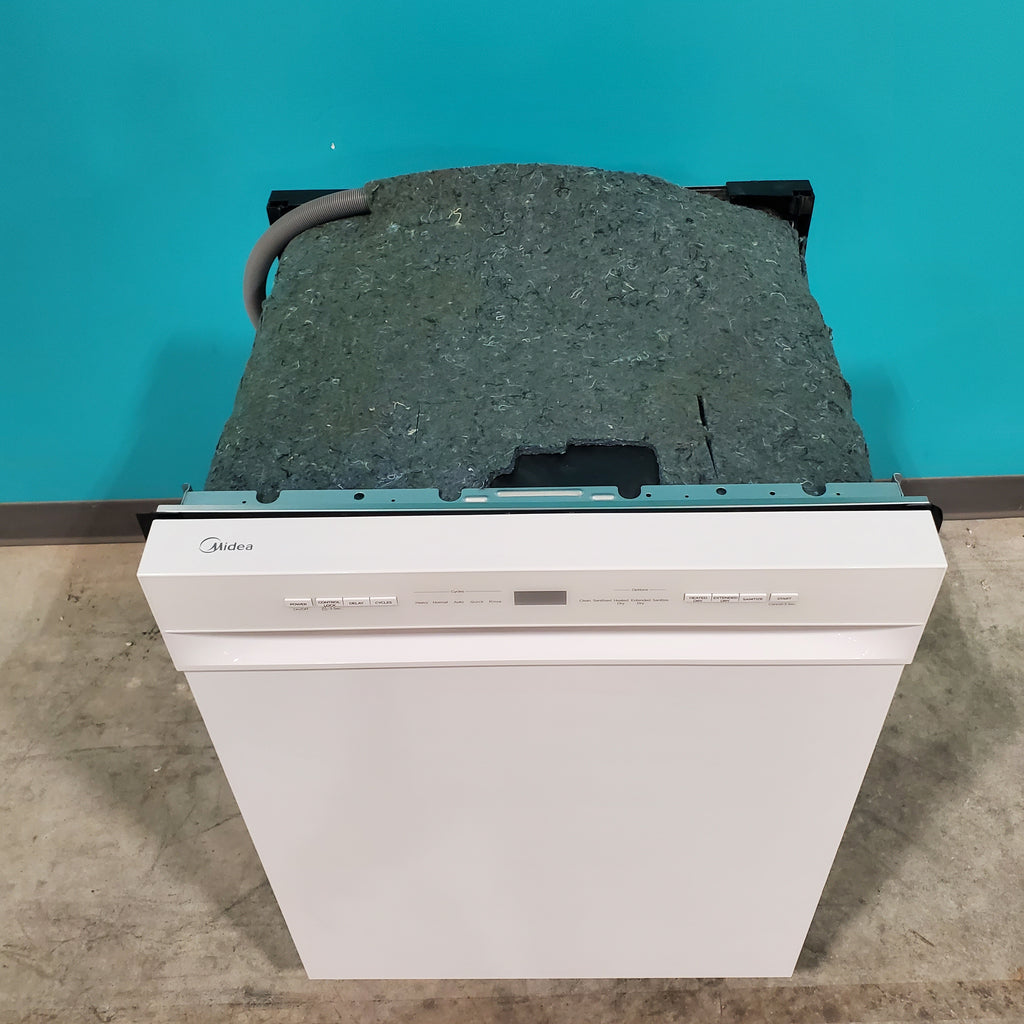 Pictures of Midea Front Control 24" Dishwasher with Stainless Steel Tub and Interior LED Light MDF24P2BWW - Open Box - Neu Appliance Outlet - Discount Appliance Outlet in Austin, Tx