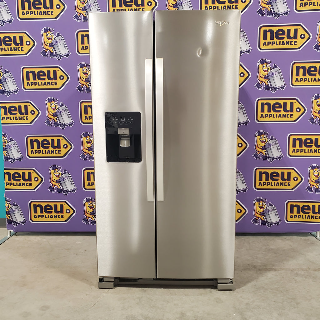 Pictures of Fingerprint-Resistant Stainless Steel Whirlpool 24.5 cu. ft. Side by Side Refrigerator with In Door Ice and Water Dispenser WRS325SDHZ - Scratch & Dent - Minor - Neu Appliance Outlet - Discount Appliance Outlet in Austin, Tx