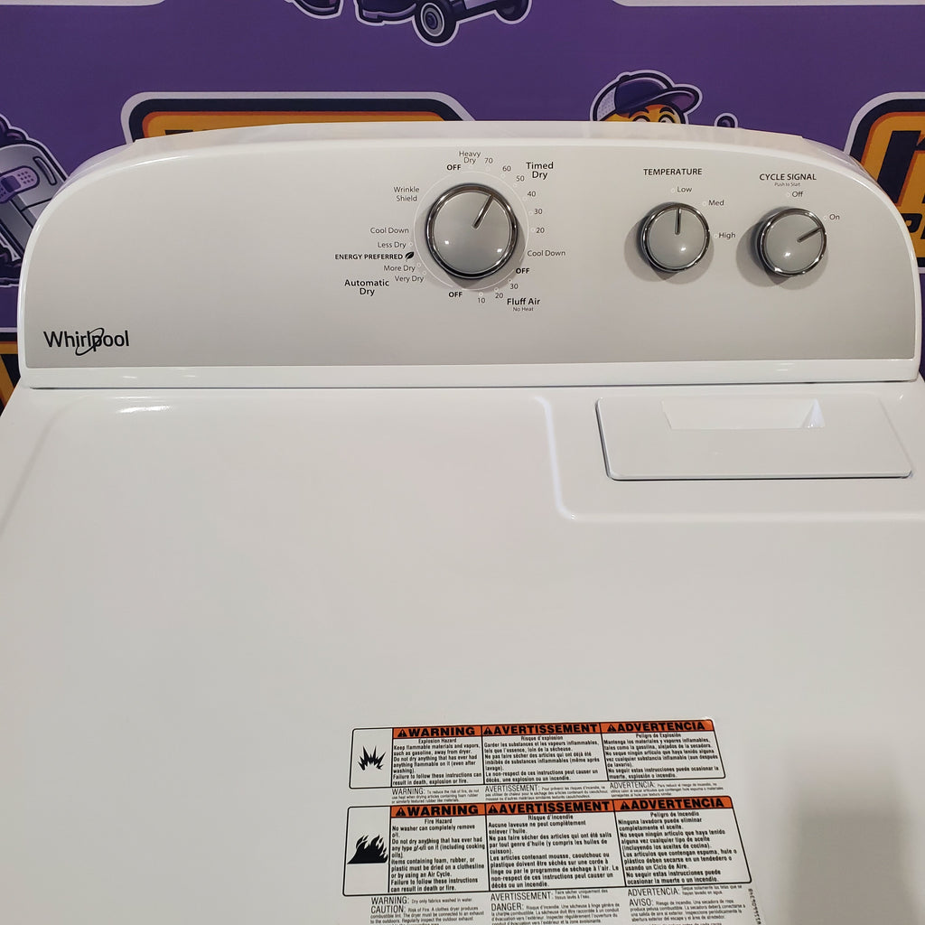 Pictures of HE Whirlpool 3.5 cu. ft. Top Load Washing Machine with Deep Water Wash WTW4816FW and 7 cu. ft. Electric Dryer with AutoDry WED4815EW- Open Box - Neu Appliance Outlet - Discount Appliance Outlet in Austin, Tx
