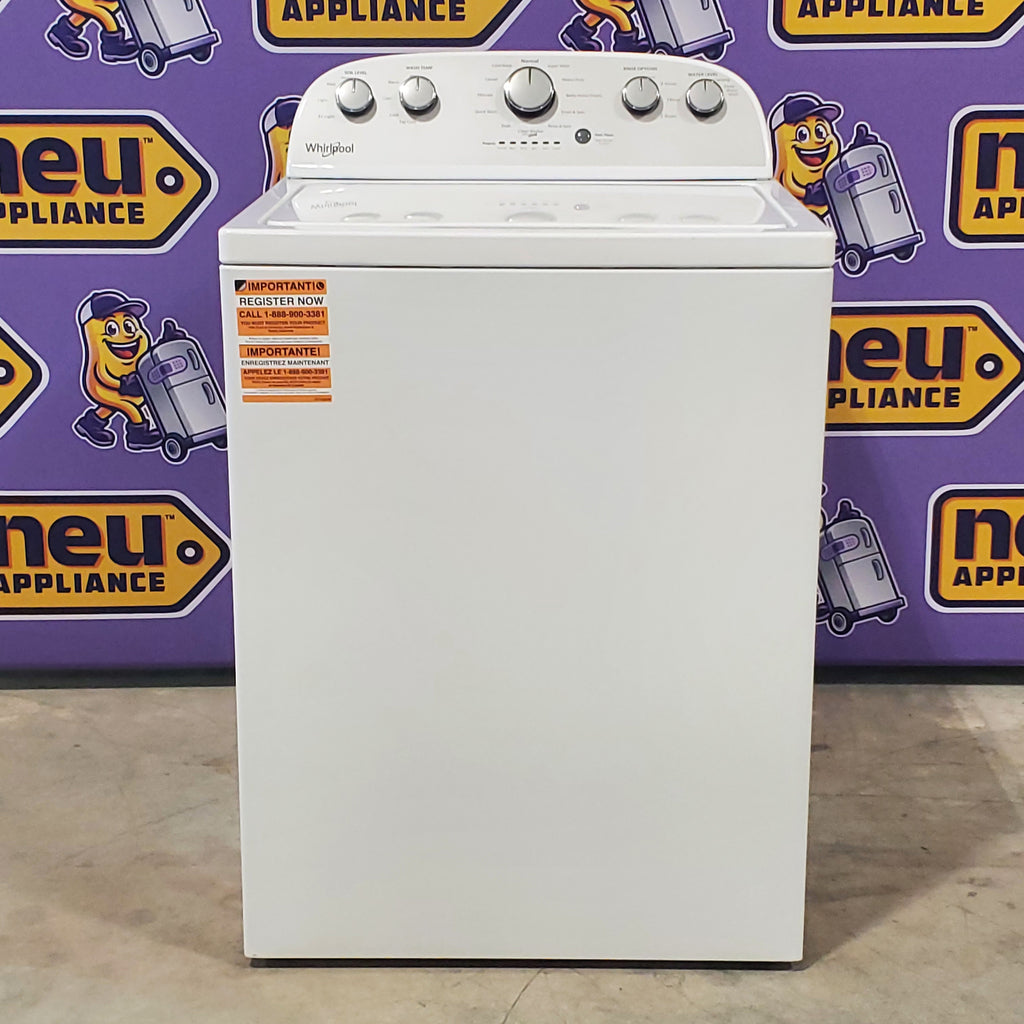 Pictures of HE Whirlpool 3.5 cu. ft. Top Load Washing Machine with Deep Water Wash WTW4816FW and 7 cu. ft. Electric Dryer with AutoDry WED4815EW- Open Box - Neu Appliance Outlet - Discount Appliance Outlet in Austin, Tx