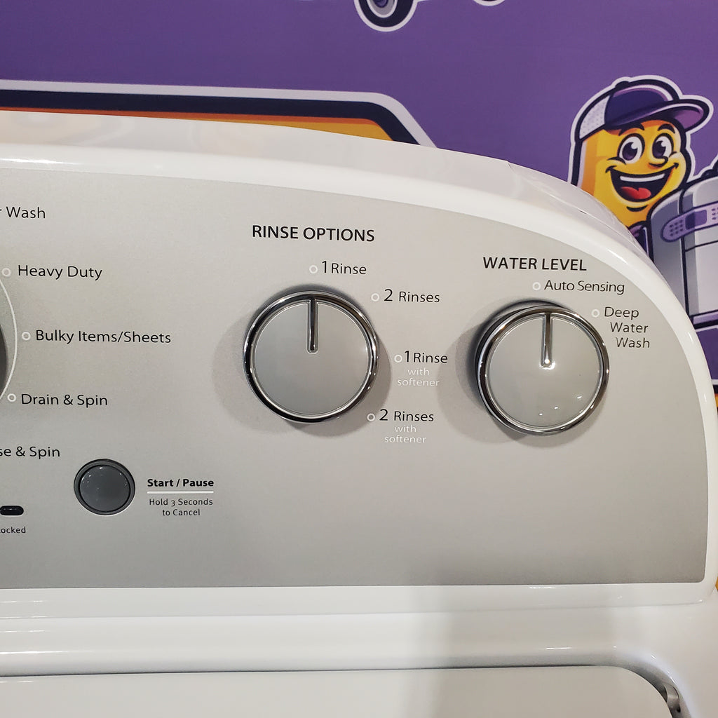 Pictures of HE Whirlpool 3.5 cu. ft. Top Load Washing Machine with Deep Water Wash WTW4816FW and 7 cu. ft. Electric Dryer with AutoDry WED4815EW- Open Box - Neu Appliance Outlet - Discount Appliance Outlet in Austin, Tx