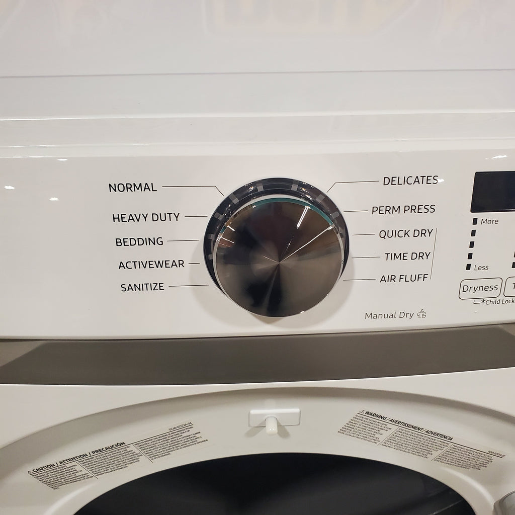 Pictures of White Samsung 7.5 cu. ft. Front Load Electric Dryer with Smart Care DVE45T6000W - Scratch and Dent - Minor - Neu Appliance Outlet - Discount Appliance Outlet in Austin, Tx