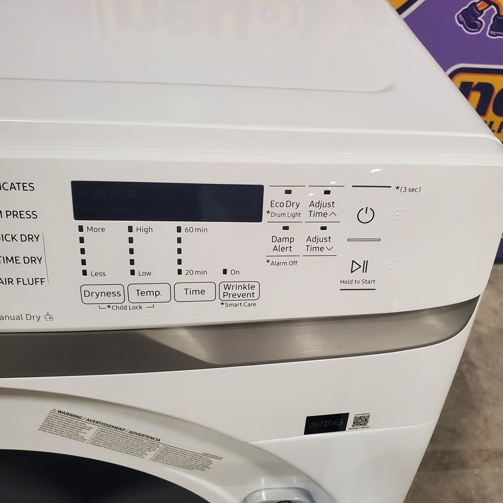 Pictures of White Samsung 7.5 cu. ft. Front Load Electric Dryer with Smart Care DVE45T6000W - Scratch and Dent - Minor - Neu Appliance Outlet - Discount Appliance Outlet in Austin, Tx