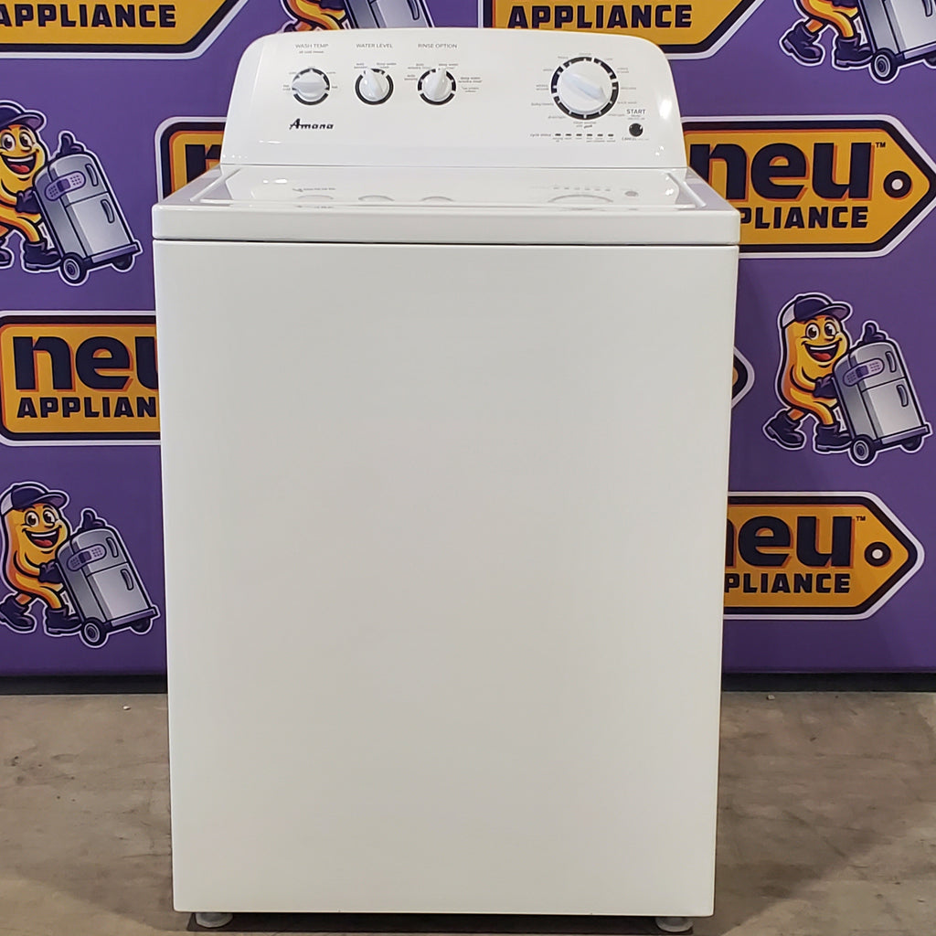 Pictures of Amana 3.8 cu. ft. Top Load Washing Machine with Deep Water Wash Option NTW4519JW and Amana 6.5 cu. ft. Electric Dryer with Automatic Cycles NED4655EW - Scratch & Dent - Minor - Neu Appliance Outlet - Discount Appliance Outlet in Austin, Tx