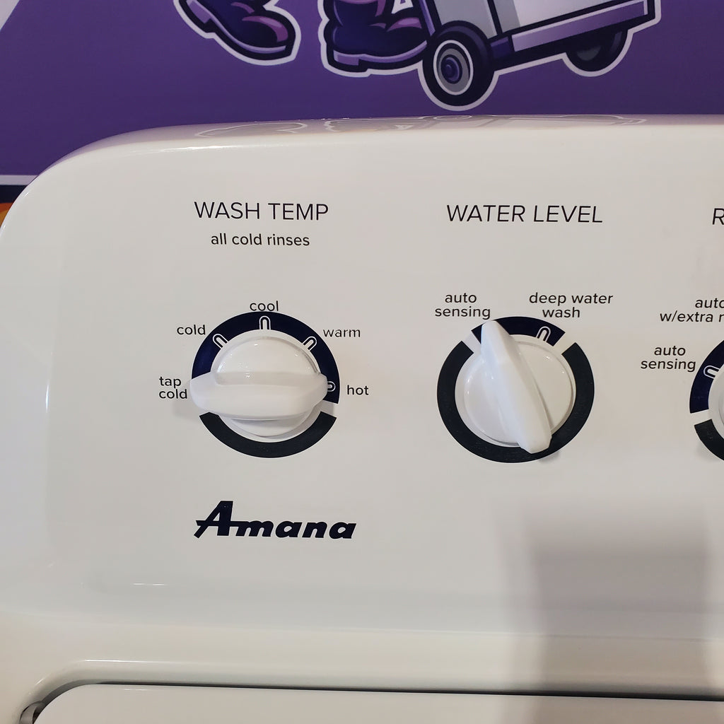 Pictures of Amana 3.8 cu. ft. Top Load Washing Machine with Deep Water Wash Option NTW4519JW and Amana 6.5 cu. ft. Electric Dryer with Automatic Cycles NED4655EW - Scratch & Dent - Minor - Neu Appliance Outlet - Discount Appliance Outlet in Austin, Tx
