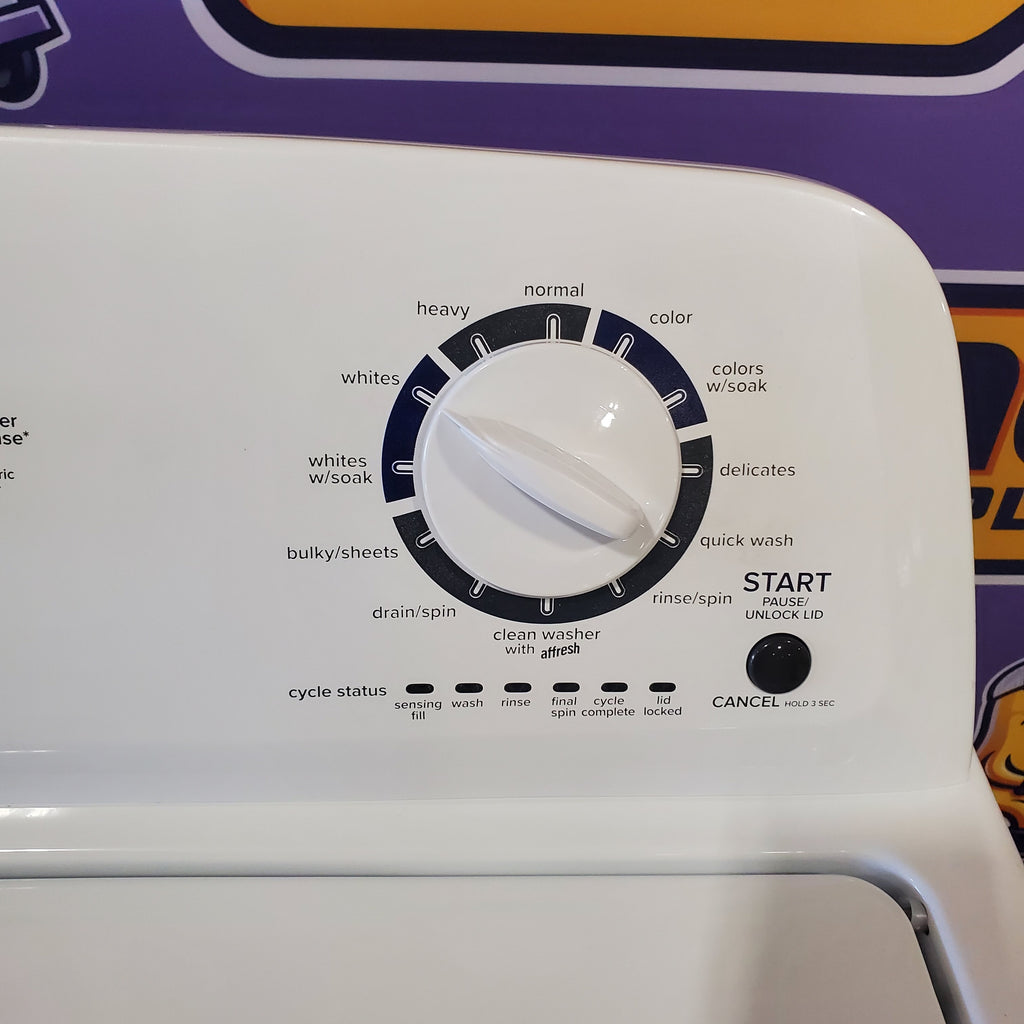 Pictures of Amana 3.8 cu. ft. Top Load Washing Machine with Deep Water Wash Option NTW4519JW and Amana 6.5 cu. ft. Electric Dryer with Automatic Cycles NED4655EW - Scratch & Dent - Minor - Neu Appliance Outlet - Discount Appliance Outlet in Austin, Tx
