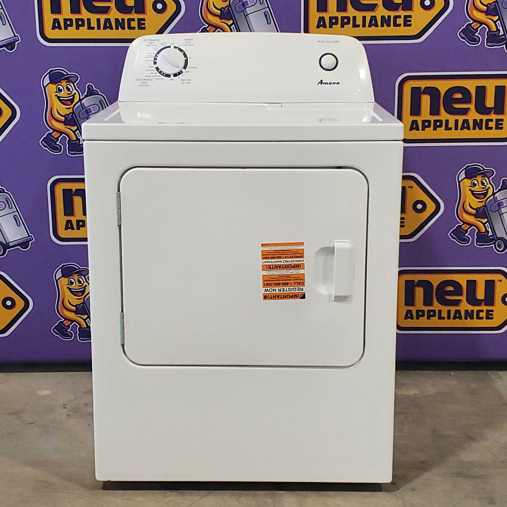 Pictures of Amana 3.8 cu. ft. Top Load Washing Machine with Deep Water Wash Option NTW4519JW and Amana 6.5 cu. ft. Electric Dryer with Automatic Cycles NED4655EW - Scratch & Dent - Minor - Neu Appliance Outlet - Discount Appliance Outlet in Austin, Tx