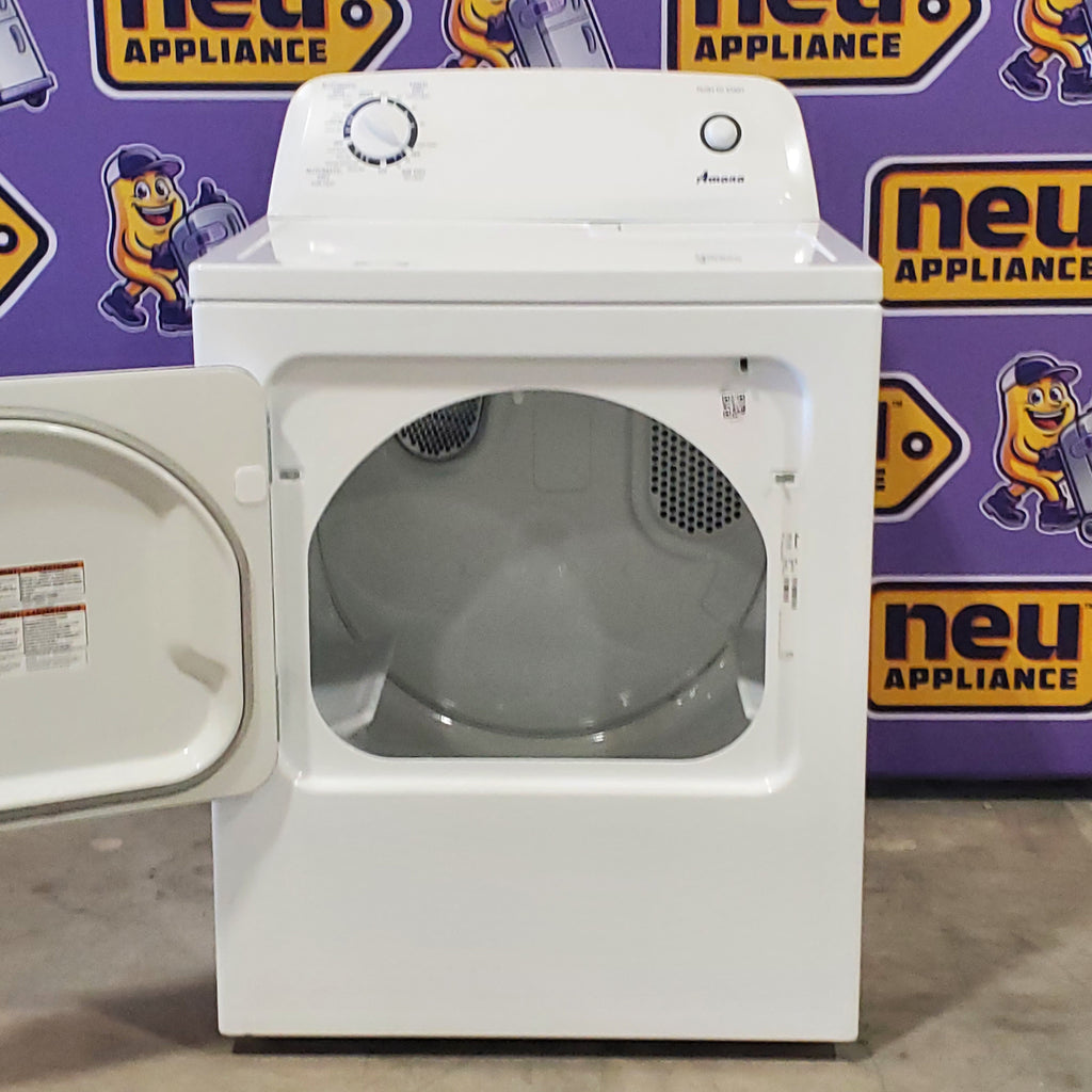 Pictures of Amana 3.8 cu. ft. Top Load Washing Machine with Deep Water Wash Option NTW4519JW and Amana 6.5 cu. ft. Electric Dryer with Automatic Cycles NED4655EW - Scratch & Dent - Minor - Neu Appliance Outlet - Discount Appliance Outlet in Austin, Tx