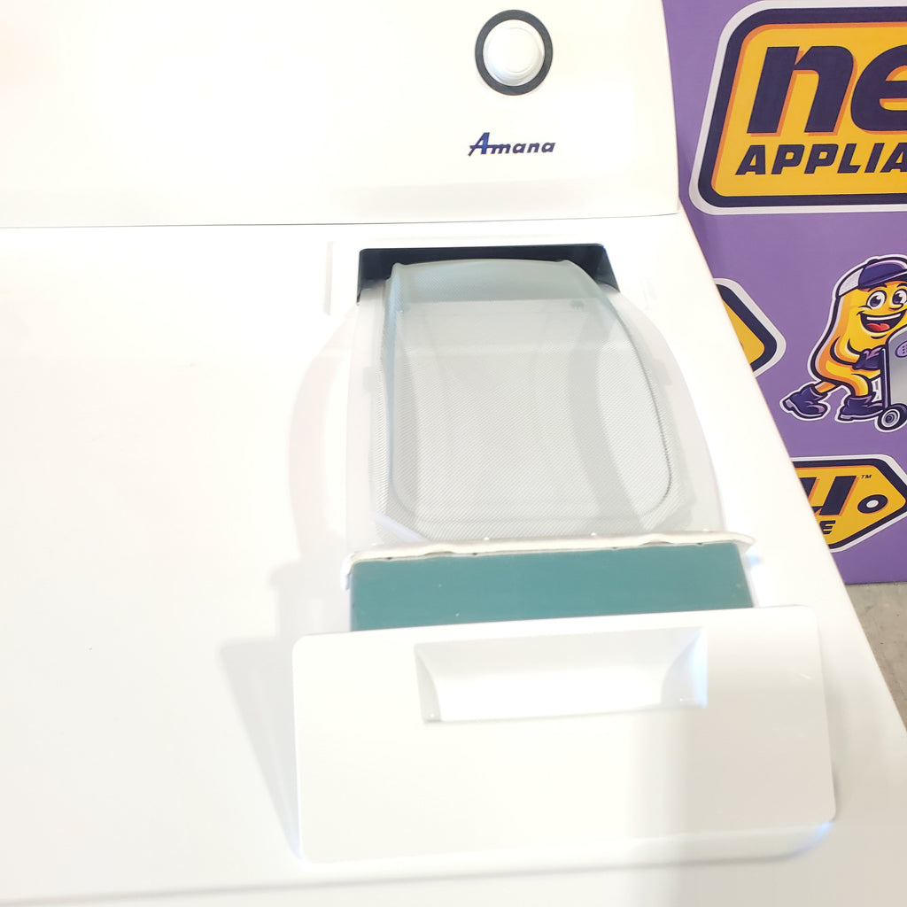 Pictures of Amana 3.8 cu. ft. Top Load Washing Machine with Deep Water Wash Option NTW4519JW and Amana 6.5 cu. ft. Electric Dryer with Automatic Cycles NED4655EW - Scratch & Dent - Minor - Neu Appliance Outlet - Discount Appliance Outlet in Austin, Tx