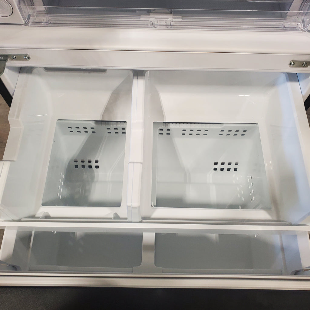 Pictures of Black Stainless Steel ENERGY STAR Frigidaire 27.8 cu. ft. 3 Door French Door Refrigerator with Exterior Water and Ice Dispenser FRFS2823AD - Open Box - Neu Appliance Outlet - Discount Appliance Outlet in Austin, Tx