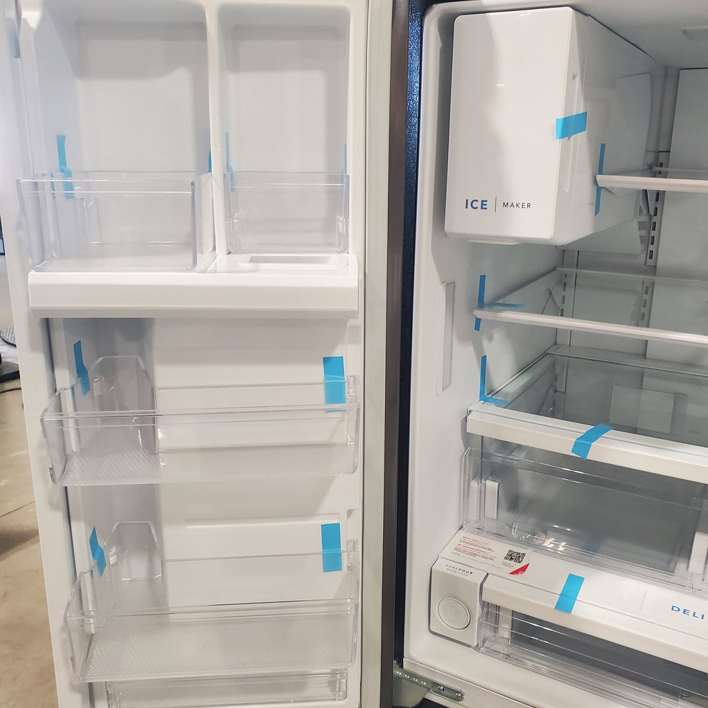 Pictures of Black Stainless Steel ENERGY STAR Frigidaire 27.8 cu. ft. 3 Door French Door Refrigerator with Exterior Water and Ice Dispenser FRFS2823AD - Open Box - Neu Appliance Outlet - Discount Appliance Outlet in Austin, Tx