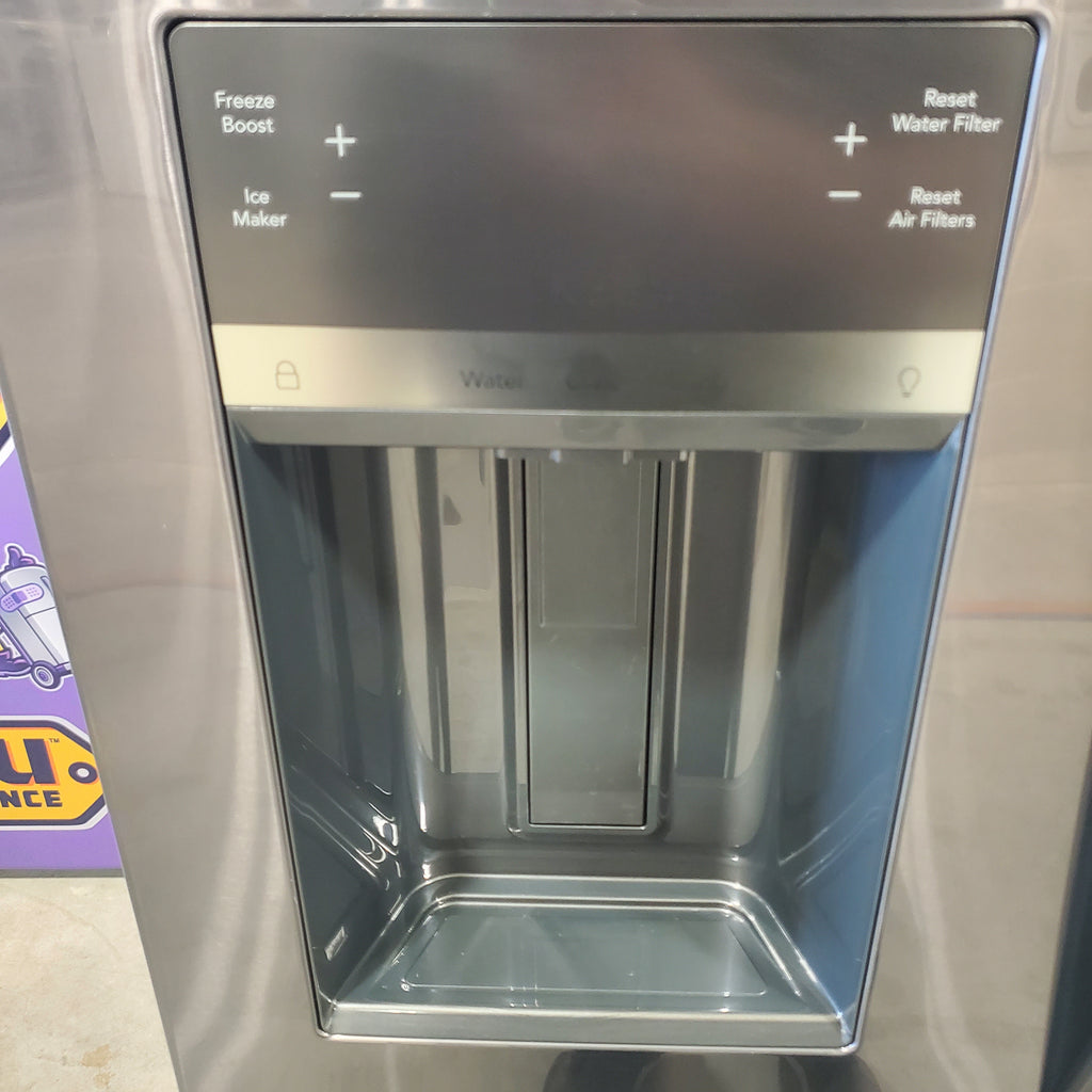 Pictures of Black Stainless Steel ENERGY STAR Frigidaire 27.8 cu. ft. 3 Door French Door Refrigerator with Exterior Water and Ice Dispenser FRFS2823AD - Open Box - Neu Appliance Outlet - Discount Appliance Outlet in Austin, Tx