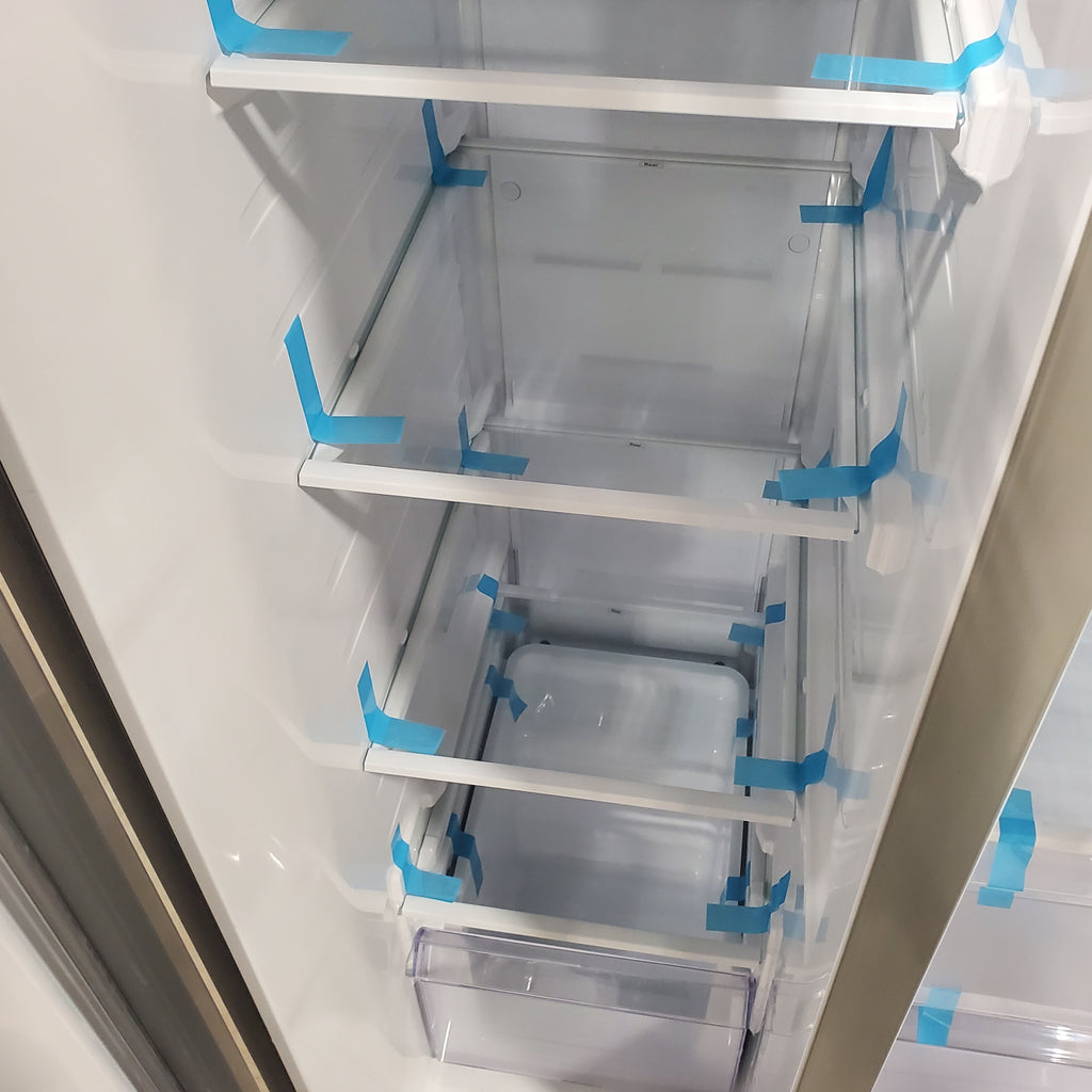 Pictures of Fingerprint Resistant Stainless Steel ENERGY STAR Samsung 27.4 cu. ft. Side by Side Refrigerator with Exterior Water and Ice Dispenser RS27T5200SR - Scratch & Dent - Minor - Neu Appliance Outlet - Discount Appliance Outlet in Austin, Tx