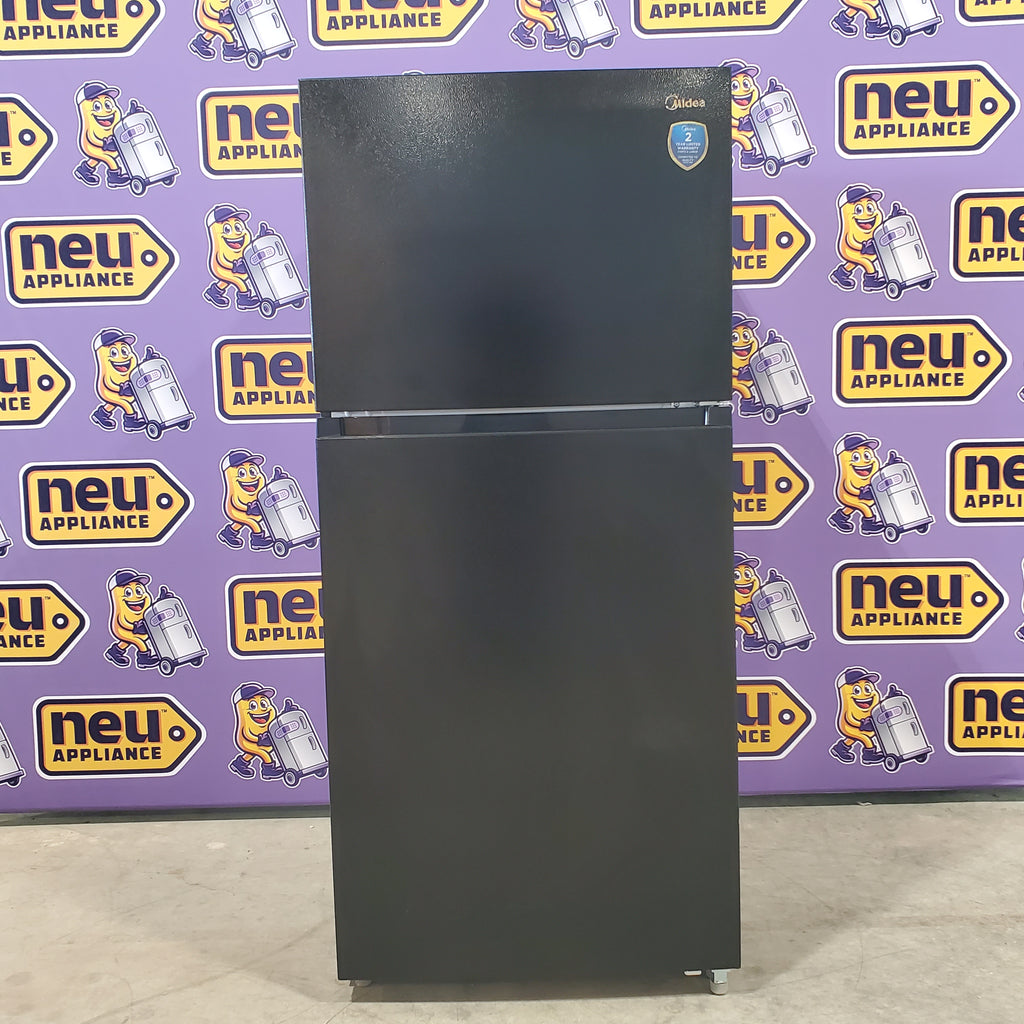 Pictures of Black ENERGY STAR Midea 18.1 cu. ft. Top Freezer Refrigerator with Reversible Door MRT18D3BBB - Scratch & Dent - Minor - Neu Appliance Outlet - Discount Appliance Outlet in Austin, Tx