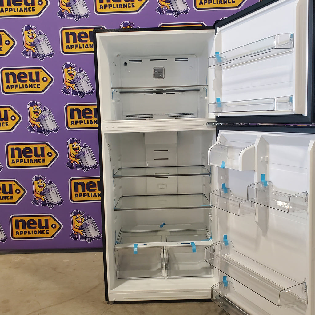 Pictures of Black ENERGY STAR Midea 18.1 cu. ft. Top Freezer Refrigerator with Reversible Door MRT18D3BBB - Scratch & Dent - Minor - Neu Appliance Outlet - Discount Appliance Outlet in Austin, Tx