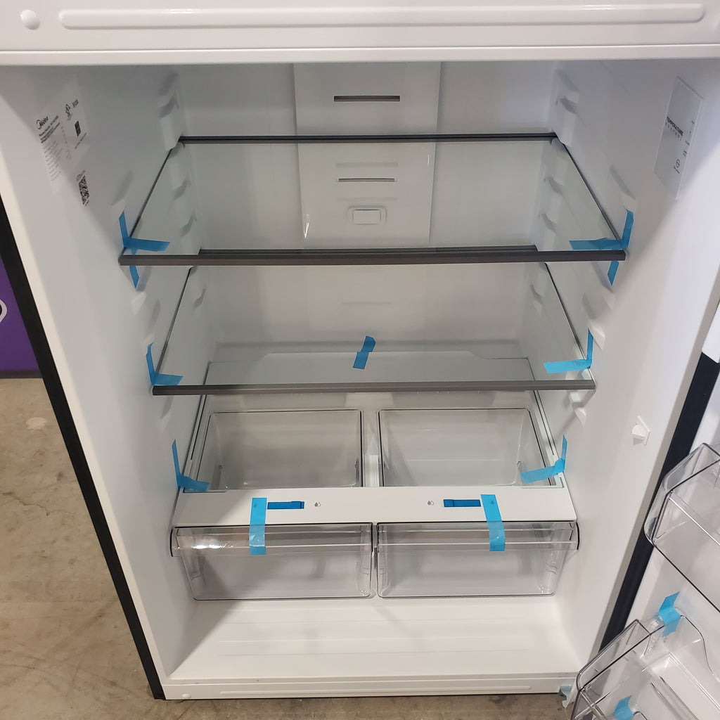 Pictures of Black ENERGY STAR Midea 18.1 cu. ft. Top Freezer Refrigerator with Reversible Door MRT18D3BBB - Scratch & Dent - Minor - Neu Appliance Outlet - Discount Appliance Outlet in Austin, Tx