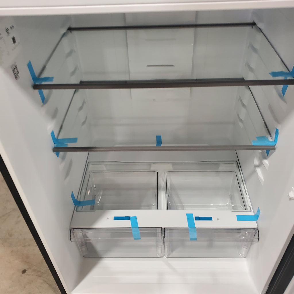 Pictures of Midea Garage Ready 18 Cu. Ft. Top Freezer Refrigerator with Gallon Sized Door Bins, Ice Maker Ready, and LED Lighting MRT18D3BBB - Open Box - Neu Appliance Outlet - Discount Appliance Outlet in Austin, Tx