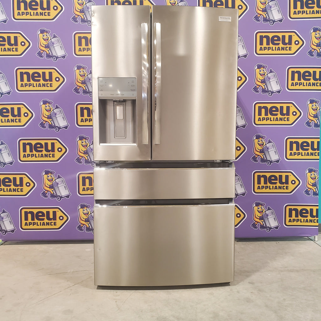 Pictures of Counter-Depth Smudge-Proof Stainless Steel ENERGY STAR Frigidaire Gallery 21.5 cu. ft 4 Door French Door Refrigerator with OpenAccess Door - Scratch & Dent - Minor - Neu Appliance Outlet - Discount Appliance Outlet in Austin, Tx