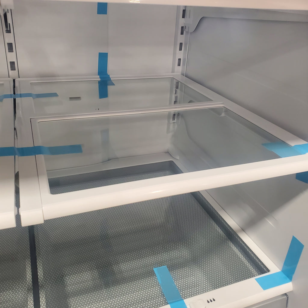 Pictures of Fingerprint Resistant Brushed Steel ENERGY STAR Hisense 26.6 cu. ft. 3 Door French Door Refrigerator with Icemaker and Internal Water Dispenser - Open Box - Neu Appliance Outlet - Discount Appliance Outlet in Austin, Tx