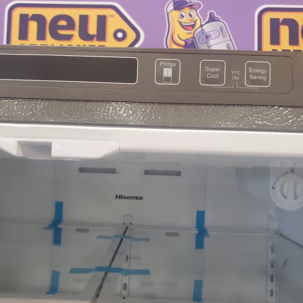 Pictures of Fingerprint Resistant Brushed Steel ENERGY STAR Hisense 26.6 cu. ft. 3 Door French Door Refrigerator with Icemaker and Internal Water Dispenser - Open Box - Neu Appliance Outlet - Discount Appliance Outlet in Austin, Tx