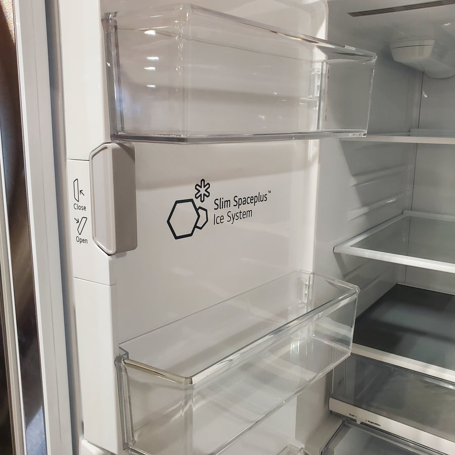 LG 27.8-cu ft 4-Door French Door Refrigerator with Dual Ice Maker in Fingerprint Resistant Steel 22SD016 - LRMXS2806S - Open Box
