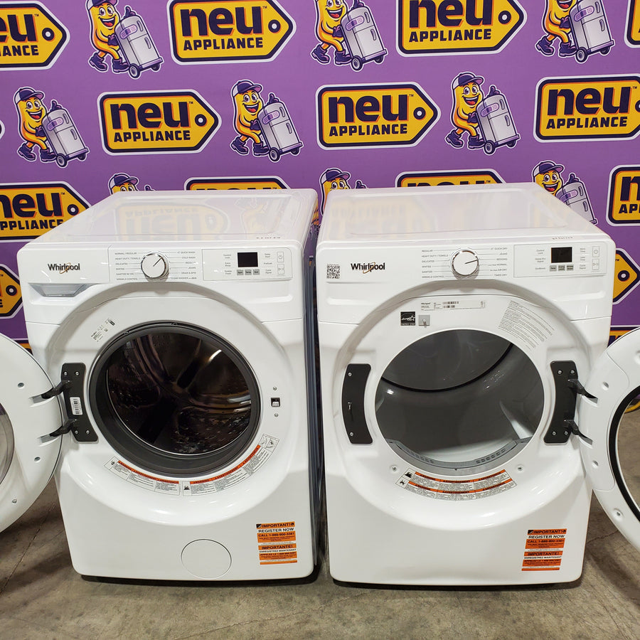 Whirlpool White Front Load Energy Star 4.5 Cu. Ft. Washer with Tumble Fresh Option WFW4720RW - Open Box and Whirlpool 7.4 cu. ft. ENERGY STAR® Front Load Electric Dryer with Wrinkle Shield™ Option WED4720RW - Scratch & Dent (Minor)