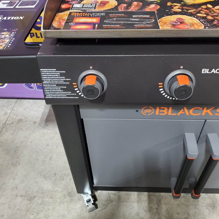 Blackstone 36in Culinary Cabinet Omnivore Griddle with Folding Prep Table 4-Burner Liquid propane Flat Top Grill 7SD341 - 2230 - Open Box