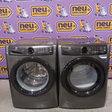 Electrolux 400 Series Front Load Washer - 4.5 Cu. Ft. ELFW7437AT - Scratch & Dent (Minor) and Electrolux 8-cu ft Stackable Vented Electric Dryer with Steam Cycle in Titanium ELFE7437AT - Scratch & Dent (Moderate)