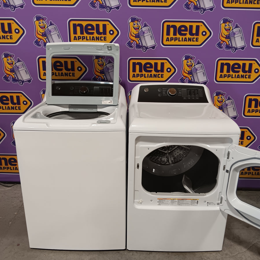 GE® 4.5 cu. ft. Capacity Washer with Water Level Control GTW585BSVWS - Certified Refurbished and GE® 7.4 cu. ft. Capacity Electric Dryer with Up To 120 ft. Venting and Sensor Dry GTD58EBSVWS - Certified Refurbished