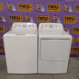 GE® 4.5 cu. ft. Capacity Washer with Stainless Steel Basket in White GTW465ASNWW - Certified Refurbished and GE White Electric 7.2 Cu. Ft. Dryer with Aluminized Alloy Drum GTD42EASJWW - Certified Refurbished